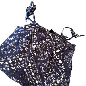 Divided Women's Blue Bandana Top With Two Tie Straps‎ Sleeveless